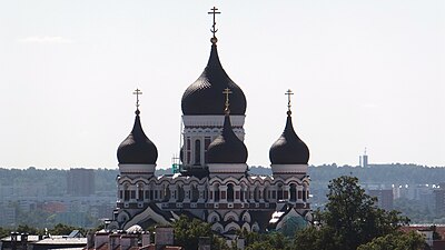 View from the top viewing platform of St. Olaf's Church