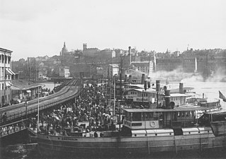 Sammanbindningsbanan och Munkbrohamnen 1897.