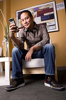 Hsieh's Zappos identity badge in 2009