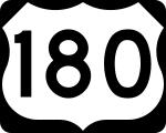 Straßenschild des U.S. Highways 180