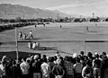 Image 7Japanese-Americans spectating a World War II-era game while in an internment camp. America's ties to immigrants and to Japan have been deeply shaped by a shared baseball heritage. (from History of baseball)