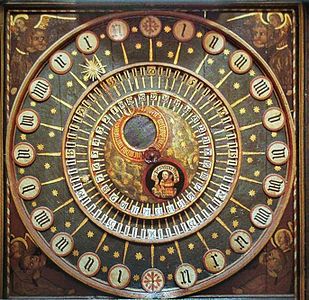 Horloge astronomique, Wells, ca. 1390.