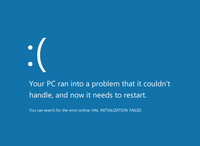 The blue screen of death in Windows 8, 8.1 and 10 (RTM–v1511).