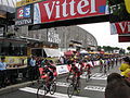 Sylvain Chavanel, Marcus Burghardt, Michael Schär, Jurgen Van den Broeck, Tejay van Garderen, Romain Bardet et Lars Boom.