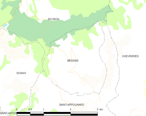 Poziția localității Bessins