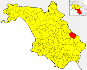 Poziția comunei în cadrul provinciei