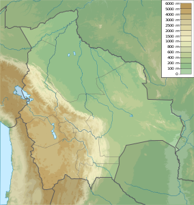 Map showing the location of Noel Kempff Mercado National Park Parque nacional Noel Kempff Mercado