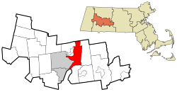 Location in Hampshire County in Massachusetts