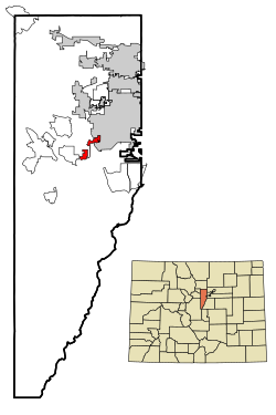 Location in Jefferson County and the state of کلرادو