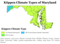 Image 21Köppen climate types of Maryland, using 1991–2020 climate normals (from Maryland)