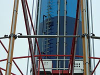 A close-up shot of the hydraulic dampers on Kings Island's version of the ride.