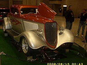 Street rod with chopped top, based on 1933 Model 40 or B three window coupe