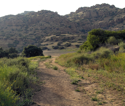 The Spahn Movie Ranch, with a portion of a back road.