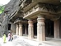 Una de las entradas de la chaitya de Ajanta.