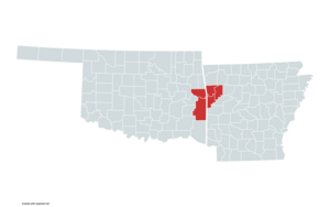 Map of Fort Smith, AR-OK MSA