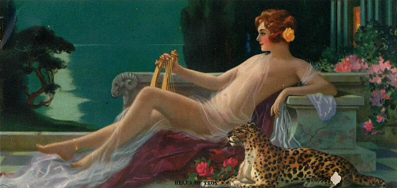 Helen of Troy 1934 calendar print, by Henry Hintermeister