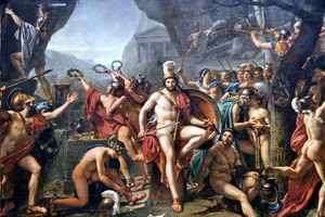 Leonidas ved Thermopylae, af Jacques-Louis David (1814)