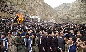 Kurdish people celebrating Newroz 2018, Tangi Sar