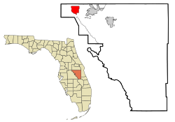 Location in Osceola County and the state of Florida