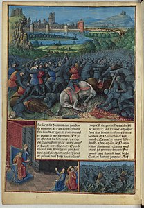 La Battaglia di Dorileo, dal codice miniato Passages d'outremer, 1474 circa, Biblioteca nazionale di Francia, Parigi