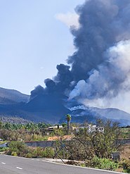 Aschewolke über der Cumbre Vieja, Ausbruch 2021