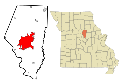 Vị trí tại quận Boone và tiểu bang Missouri