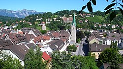 Feldkirchiä Schattenburgista nähtynä