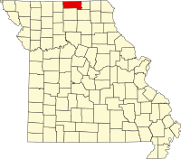 Map of Misuri highlighting Putnam County