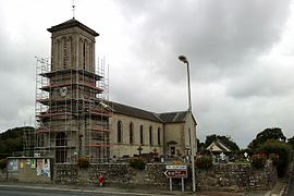 The church of Saint-Martin undergoing restoration