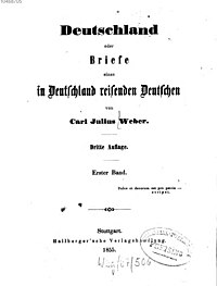 Karl Julius Weber, Briefe eines in Deutschland reisenden Deutschen, 1855.