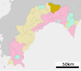 Lokasi Ōtoyo di Prefektur Kōchi