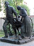 Mormon pioneer commemorative statue at Temple Square