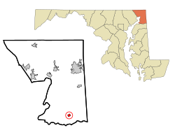 Location of Cecilton, Maryland