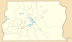 Mapa konturowa Dystryktu Federalnego, w centrum znajduje się punkt z opisem „Brasília”