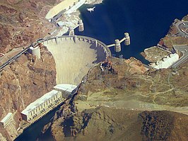 Hooverdam vanuit de lucht bekeken