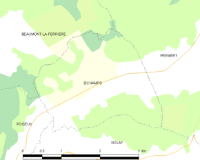 Poziția localității Sichamps