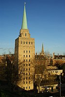 Nuffield College from the top of Castle Mound