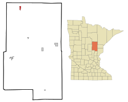 Location of Hill City within Aitkin County, Minnesota