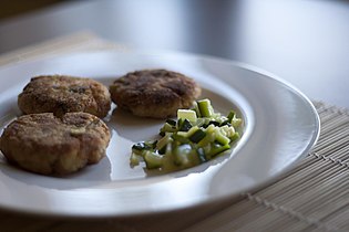 Italian fish balls with crab and zucchini