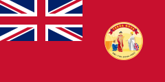 Estandarte Vermelho de Terra Nova, insígnia civil do governo colonial de 1904 a 1965.