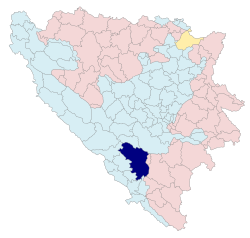 Map of Bosnia and Herzegovina (Mostar)