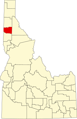 Locatie van Benewah County in Idaho