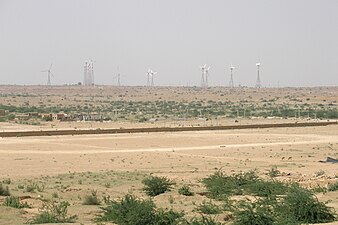 Parc éolien à la périphérie de Jaisalmer.