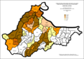 Proporcja Chorwatów w Brčku według osadnictwa 1971