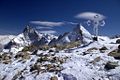 Uitsig oor die Matterhorn en Dent d’Hérens van die Tête Blanche