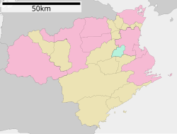 市場町市場の位置（徳島県内）