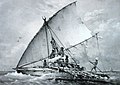 Image 48An Austronesian outrigger canoe; Malagasy vahoaka "people" is from Proto-Malayo-Polynesian *va-waka "people of the canoe". The Vahoaka Ntaolo, the first Austronesian ancestors of the Malagasy, probably used similar canoes to reach the great island from the Sunda Islands (from History of Madagascar)