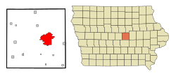 Location within Marshall County and Iowa