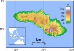 Mapa topográfico de la isla