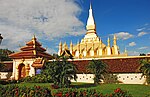 Pha That Luang in Vientiane, nationalsymbolen för Laos.